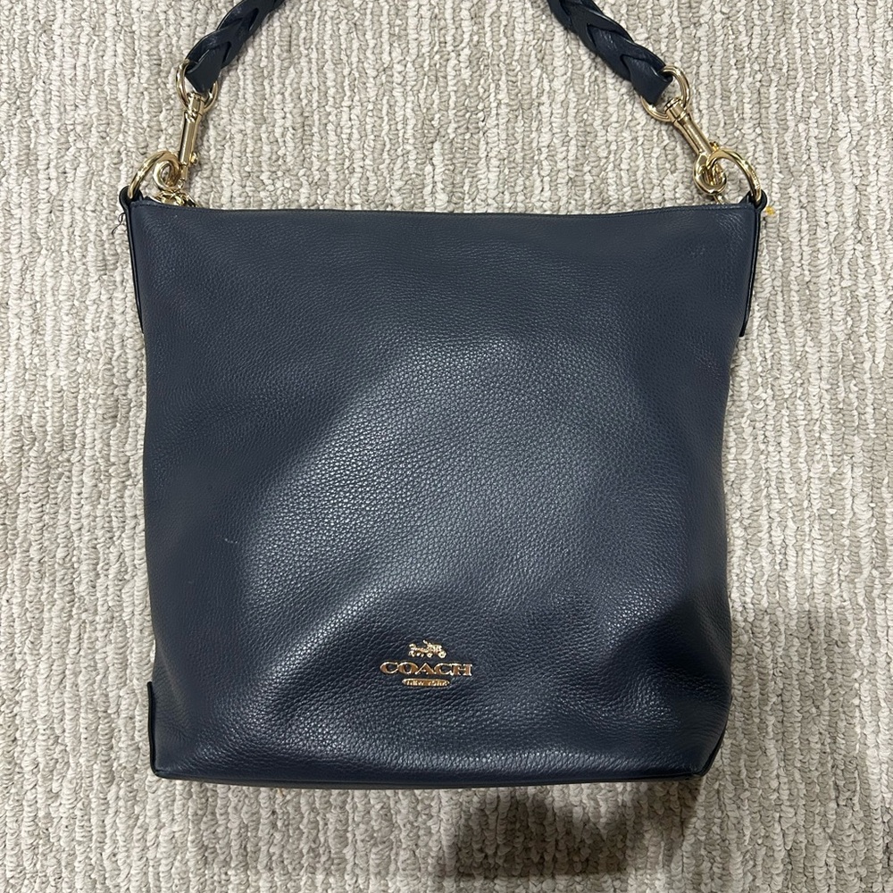 Coach Pebbled Leather Shoulder Bag with Braided Strap - Picture 3 of 9
